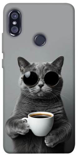 Чехол itsPrint Grey cat coffee для Xiaomi Redmi Note 5 Pro / Note 5 (AI Dual Camera)
