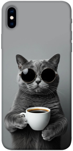 Чехол itsPrint Grey cat coffee для Apple iPhone XS Max (6.5")