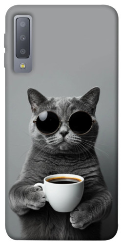 Чехол itsPrint Grey cat coffee для Samsung A750 Galaxy A7 (2018)