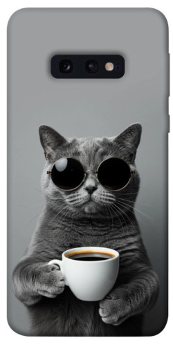 Чехол itsPrint Grey cat coffee для Samsung Galaxy S10e