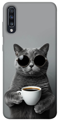 Чехол itsPrint Grey cat coffee для Samsung Galaxy A70 (A705F)