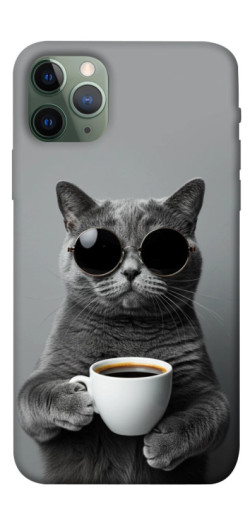 Чехол itsPrint Grey cat coffee для Apple iPhone 11 Pro (5.8")