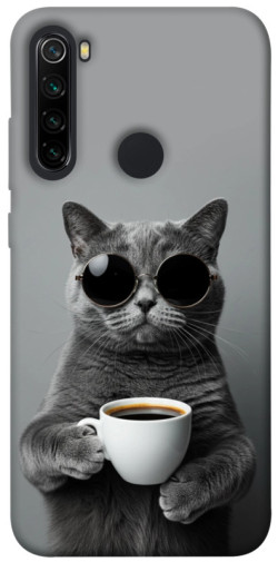 Чехол itsPrint Grey cat coffee для Xiaomi Redmi Note 8