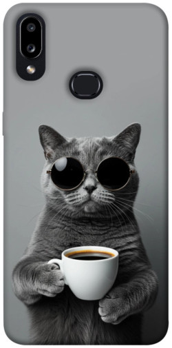 Чехол itsPrint Grey cat coffee для Samsung Galaxy A10s