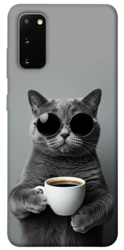 Чехол itsPrint Grey cat coffee для Samsung Galaxy S20