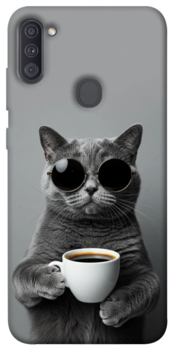 Чехол itsPrint Grey cat coffee для Samsung Galaxy A11
