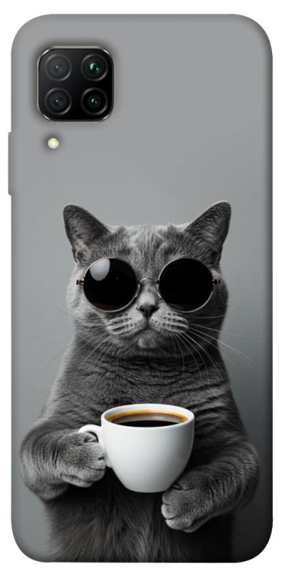 Чехол itsPrint Grey cat coffee для Huawei P40 Lite, животные, купить оптом с доставкой