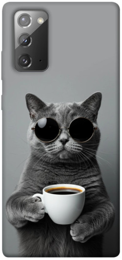 Чехол itsPrint Grey cat coffee для Samsung Galaxy Note 20