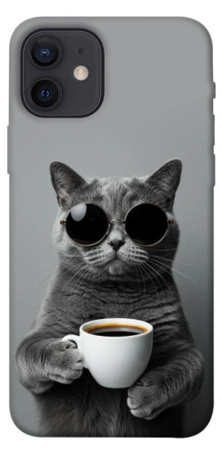 Чехол itsPrint Grey cat coffee для Apple iPhone 12 Pro (6.1")