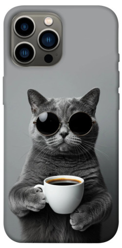 Чехол itsPrint Grey cat coffee для Apple iPhone 12 Pro Max (6.7")