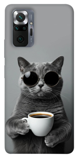 Чехол itsPrint Grey cat coffee для Xiaomi Redmi Note 10 Pro