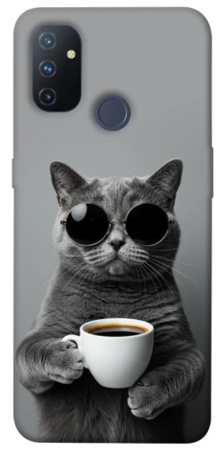 Чехол itsPrint Grey cat coffee для OnePlus Nord N100