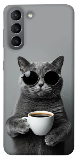 Чехол itsPrint Grey cat coffee для Samsung Galaxy S21