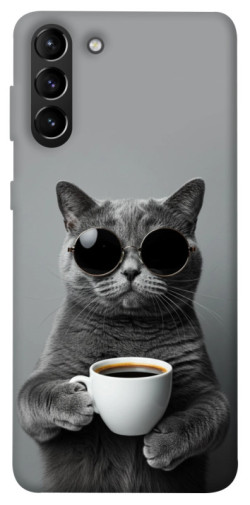 Чехол itsPrint Grey cat coffee для Samsung Galaxy S21+
