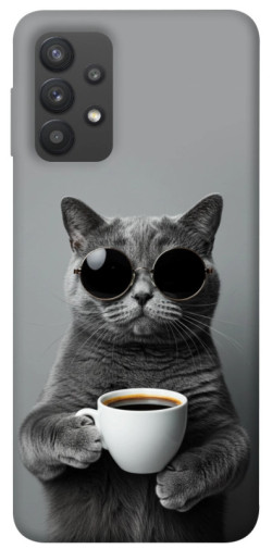 Чехол itsPrint Grey cat coffee для Samsung Galaxy A32 (A325F) 4G