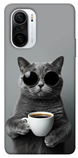 Чехол itsPrint Grey cat coffee для Xiaomi Redmi K40 / K40 Pro / K40 Pro+ / Poco F3