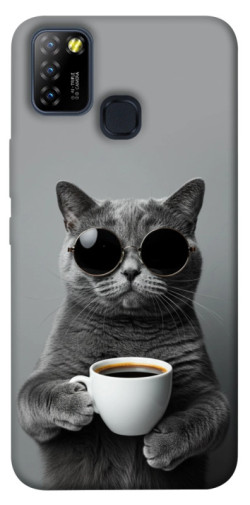 Чехол itsPrint Grey cat coffee для Infinix Hot 10 Lite