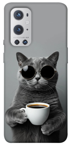 Чехол itsPrint Grey cat coffee для OnePlus 9 Pro