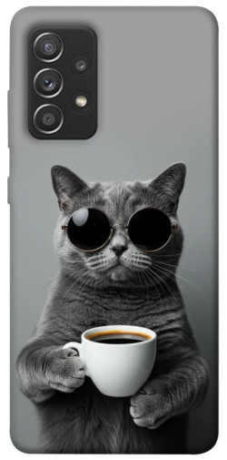 Чехол itsPrint Grey cat coffee для Samsung Galaxy A52 4G / A52 5G