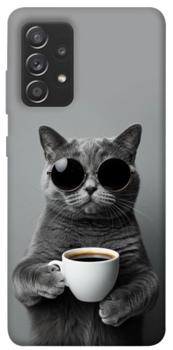 Чехол itsPrint Grey cat coffee для Samsung Galaxy A72 4G / A72 5G