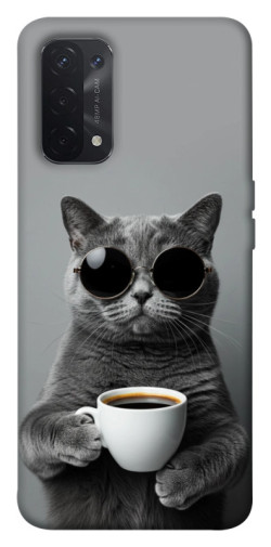 Чехол itsPrint Grey cat coffee для Oppo A54 4G