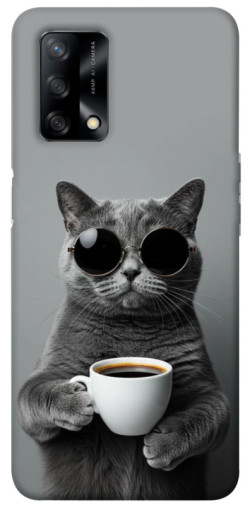 Чехол itsPrint Grey cat coffee для Oppo A74 4G