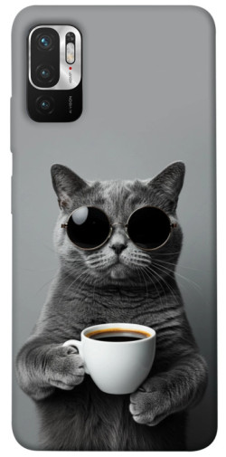 Чехол itsPrint Grey cat coffee для Xiaomi Redmi Note 10 5G