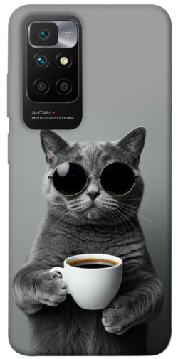 Чехол itsPrint Grey cat coffee для Xiaomi Redmi 10