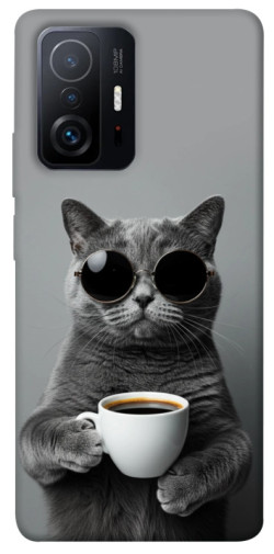 Чехол itsPrint Grey cat coffee для Xiaomi 11T / 11T Pro