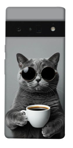 Чехол itsPrint Grey cat coffee для Google Pixel 6 Pro
