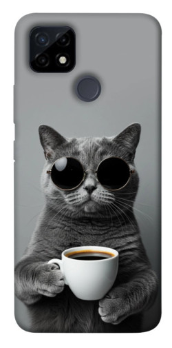 Чехол itsPrint Grey cat coffee для Realme C21Y