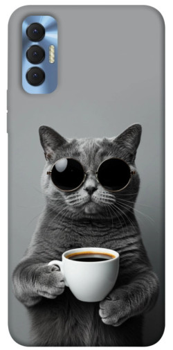 Чехол itsPrint Grey cat coffee для TECNO Spark 8P