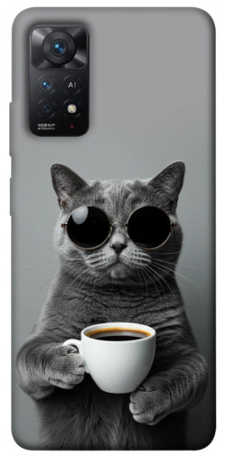 Чехол itsPrint Grey cat coffee для Xiaomi Redmi Note 11 Pro 4G/5G