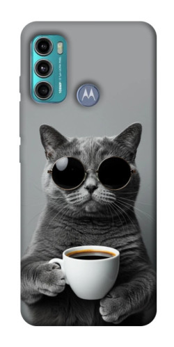 Чехол itsPrint Grey cat coffee для Motorola Moto G60