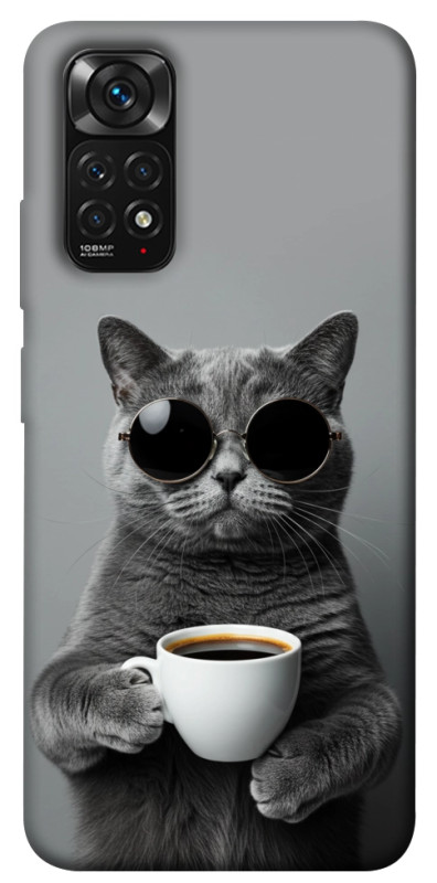 Чехол itsPrint Grey cat coffee для Xiaomi Redmi Note 11 (Global) / Note 11S, животные, купить оптом с доставкой