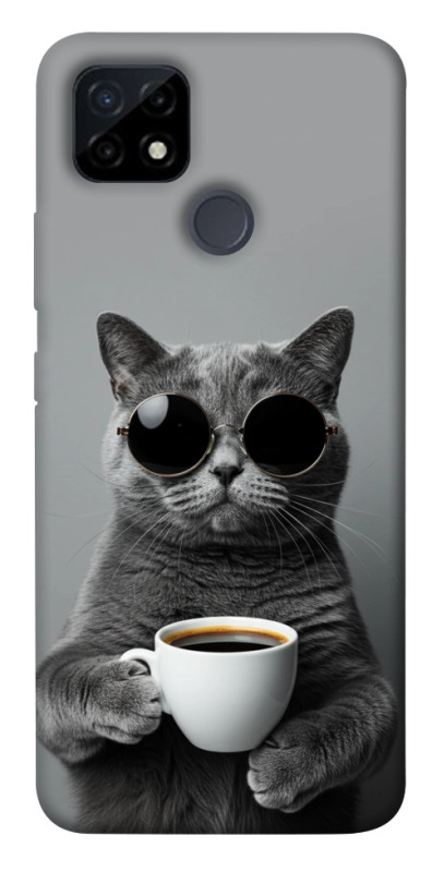 Чехол itsPrint Grey cat coffee для Realme C12, животные, купить оптом с доставкой
