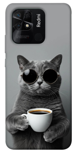 Чехол itsPrint Grey cat coffee для Xiaomi Redmi 10C