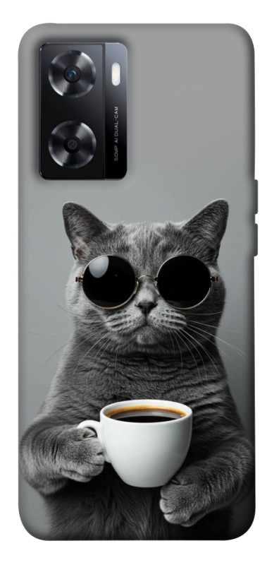 Чехол itsPrint Grey cat coffee для OnePlus Nord N20 SE, животные, купить оптом с доставкой