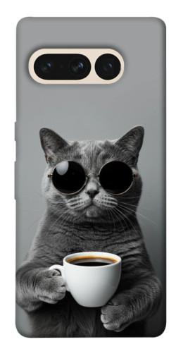 Чехол itsPrint Grey cat coffee для Google Pixel 7 Pro