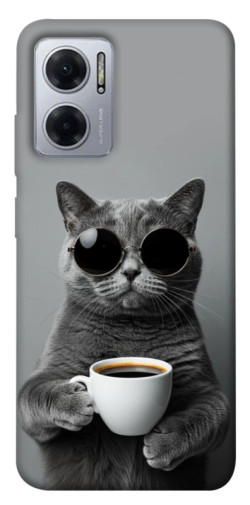 Чехол itsPrint Grey cat coffee для Xiaomi Redmi Note 11E