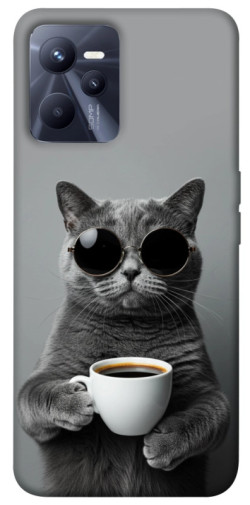 Чехол itsPrint Grey cat coffee для Realme C35