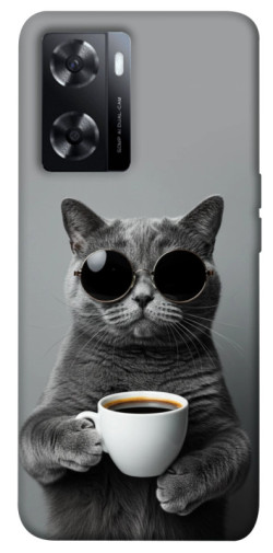 Чохол itsPrint Grey cat coffee для Oppo A57s