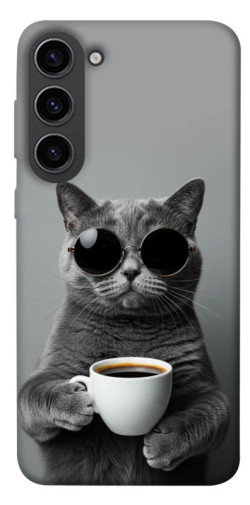 Чехол itsPrint Grey cat coffee для Samsung Galaxy S23