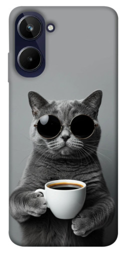 Чехол itsPrint Grey cat coffee для Realme 10 4G