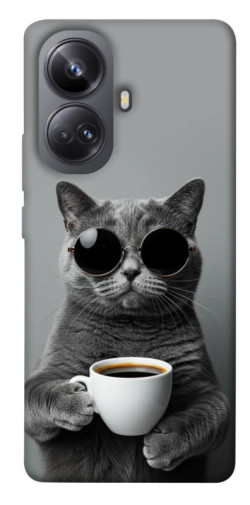 Чехол itsPrint Grey cat coffee для Realme 10 Pro+