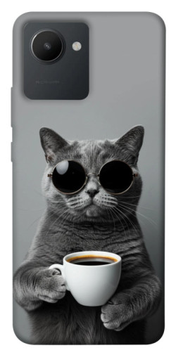 Чехол itsPrint Grey cat coffee для Realme C30s