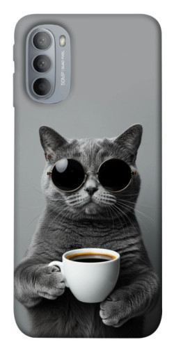 Чехол itsPrint Grey cat coffee для Motorola Moto G31