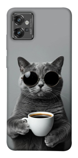 Чехол itsPrint Grey cat coffee для Motorola Moto G32