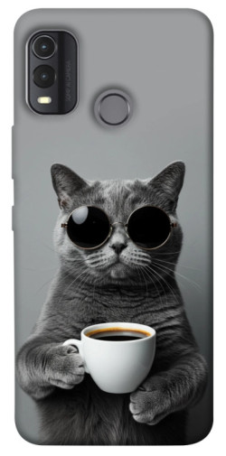 Чехол itsPrint Grey cat coffee для Nokia G11 Plus