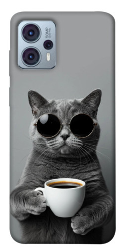 Чехол itsPrint Grey cat coffee для Motorola Moto G23